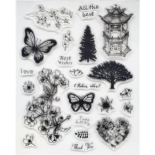 KLJUYP Butterfly Clear Stamps Scrapbook Paper Craft Clear stamp scrapbooking06032