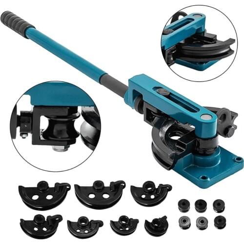 Universal Manual Pipe Bender Set Carbon Steel Bender With 7 Dies, Pipe Diameter 10mm-25mm Manual Tube Bender