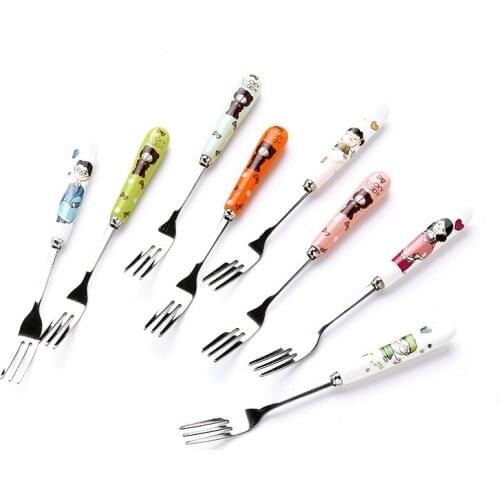 5 Pcs Fruit Fork Luxury Stainless Steel Cake Dessert Forks Lovely Mini Fork Used for Cake In Party Snail Fork Restaurant