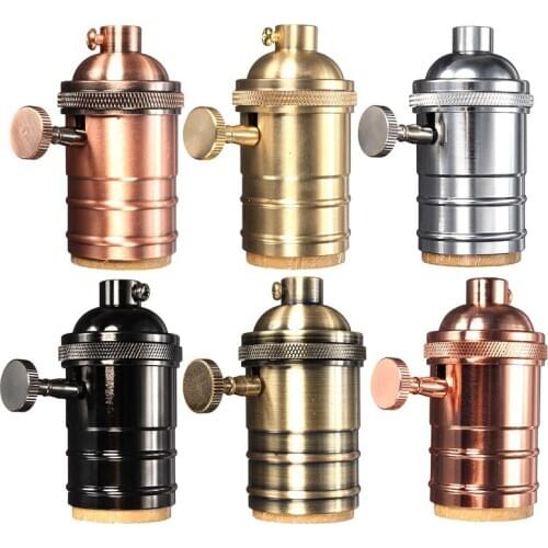250W Vintage Edison Light Socket Holder Screw Bulb Antique Copper E26/E27 Retro Lamp Standard Brass Lampholders Fixture