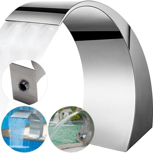 VEVOR Pool Waterfall Stainless Steel 30x60x45cm Water Spillway Fountain Pond Decorative Hardware Faucet Swimming Pool Fountain