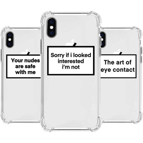Funny Heavy Duty Protection Case For iPhone 11 12 Mini Pro XS Max X SE XR 6s 7 8 Plus Four Corner Strengthen Silicon Clear Cover