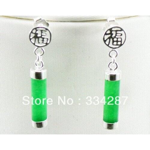 Women Gift word Love Beautiful jewelry and accessories Green gem stone Drop Earring Nobility Fine Womans jewelrynoble ladys