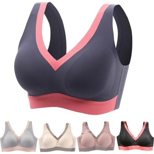 Women Seamless Color Block Padded Push Up Brassiere Bra Running Yoga Crop Top 2020