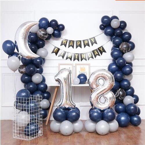 1set gray ink blue Latex balloons Helium Balloon For Party Wedding Birthday Child Toys Globos Good Quality
