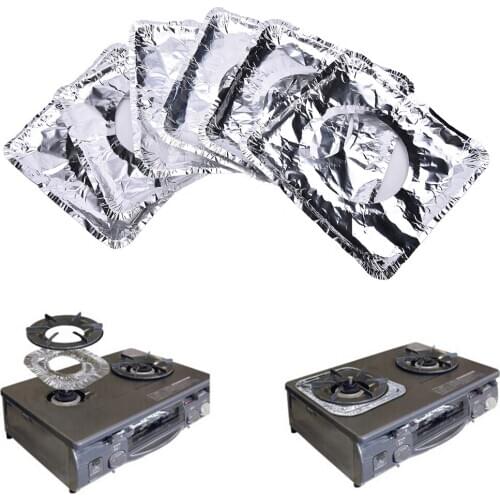 10PCS/set Reusable Gas Hob Oil Protector Liner Gas Stove Burner Cover Mat Pad Safe Dishwasher Kitchen Home Cooker Cleaning