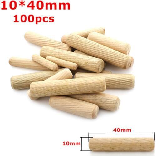 100 PCS Round Cork, Wooden Sticks, Twill Wood Nails, Furniture Connector with Three in One