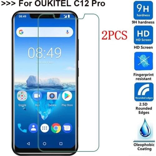 2.5D High Quality Full Glue Tempered Glass For Oukitel C12 Pro Screen Protector protective film For Oukitel C22 Glass