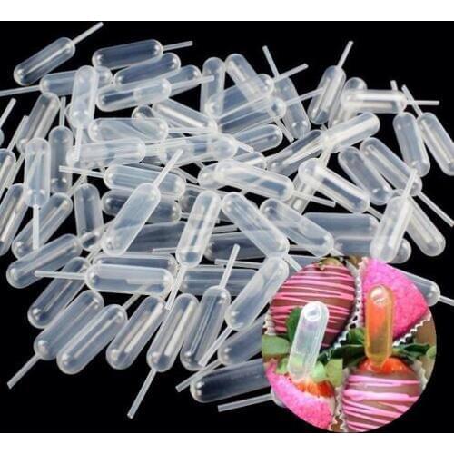 50pcs/100pcs Plastic Squeeze 4ml Transfer Pipettes Dropper Mayitr Disposable Pipettes For Strawberry Cupcake Ice Cream Chocolate