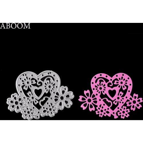 ABOOM New 1PC Metal Steel Heart Flower Shape Die Cutting Dies Template DIY Scrapbooking Card Album Embossing Die Cut Stencils