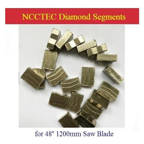 NCCTEC Diamond segments teeth heads for Diameter 48'' inch 1200mm Combination mine saw blade cutting bluestone 14/20mm Height