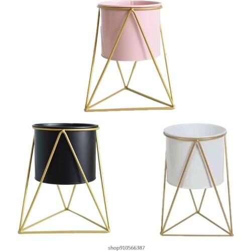 FreeShip Nordic Style Geometric Metal Iron Flower Pot Succulent Plant Display Holder Ornaments Home Office Garden Decor Dropship