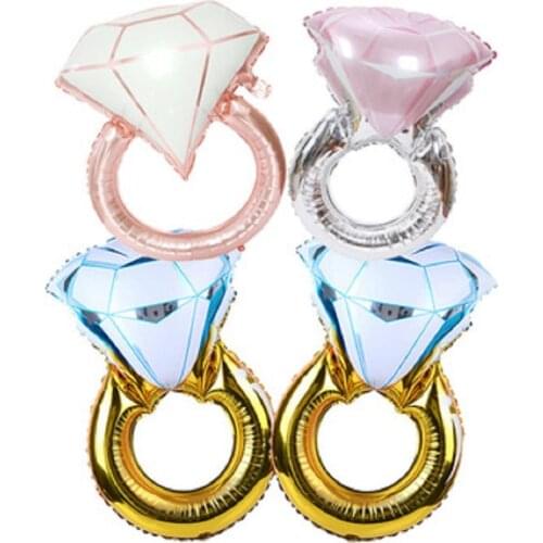 Large Diamond Ring Aluminum Foil Balloon Wedding Decoration Valentines Day Decoration Proposal Diamond Slogan Aluminum Globos