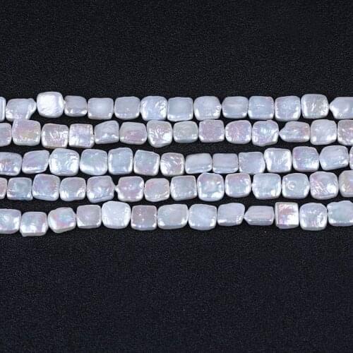 10*10mm Square shape natural freshwater loose bead strand pearl
