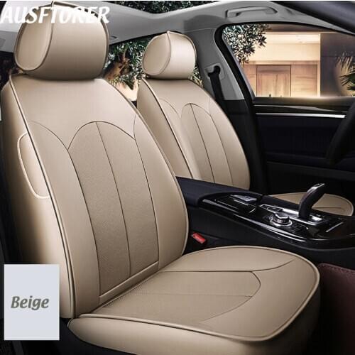 AUSFTORER Cowhide Automobile Seat Cover for Chrysler PT Cruiser Leather Car Seat Covers Cushion Seats Supports Auto Accessories