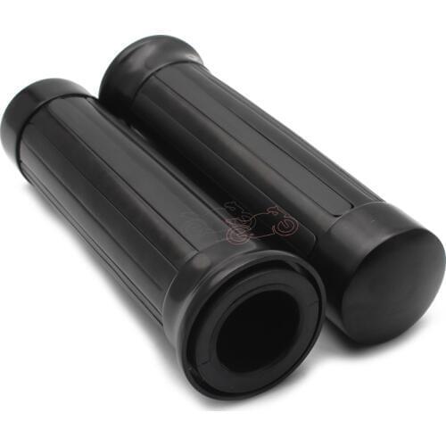 Black Aluminum Motorcycle 28mm Custom Handbar Grips Universal for Harley Honda Yamaha Suzuki Kawasaki with 28mm Handlebar
