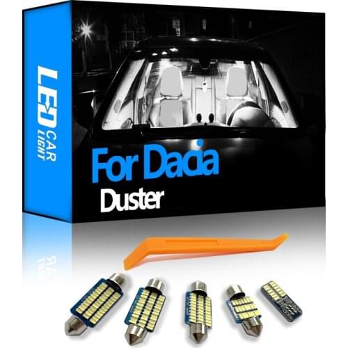 For Dacia Duster 1 2 2010-2020 Vehicle Canbus LED Interior Map Dome Indoor Light License Plate Lamp Kit Car Accessories