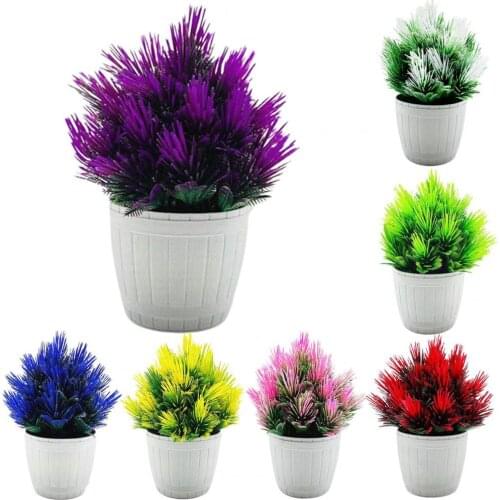 1 Set Simulation Bonsai Faux Pine Tree No Watering Plastic Landscape Plants Figurine Home Decoration