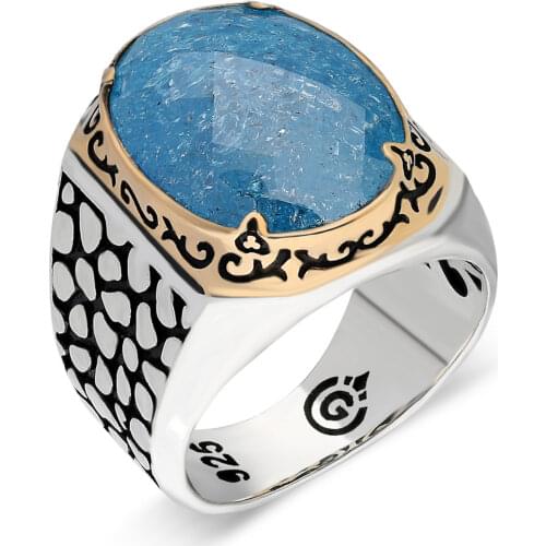 925 Sterling Silver Ring For Man Real Pure Original Zircon Stones 5 Color High Quality Handmade Turkish Jewelry