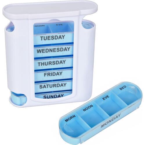 Pill Box Organizer Tablet Holder 7 day Week Medicine Tablet Drug Holder Storage Box Pill Box Case Organizer Container Kit