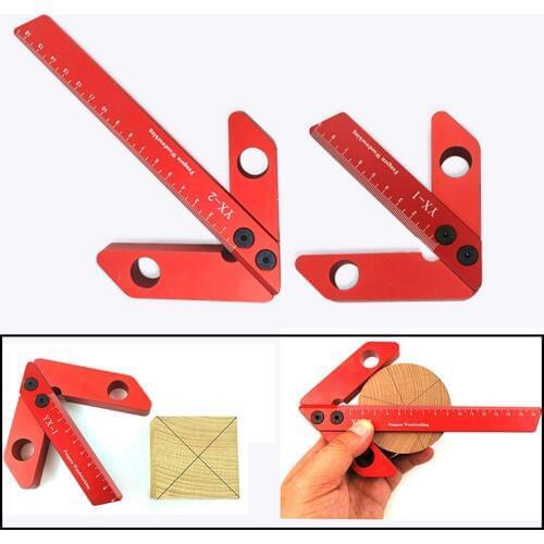 Woodworking Center Scribe 45/90 Degree Angle Line Gauge Square Center Scribe Carpenter Ruler Center Finder Measuring Tool