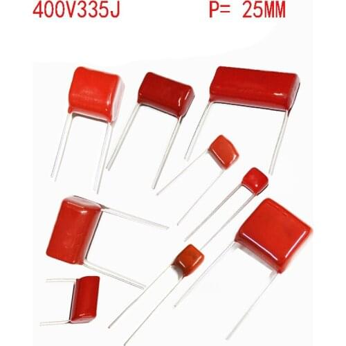 New 20PCS cbb22 400V335J 3.3uF Pitch 25mm 400V 335 3300nf CBB Polypropylene film capacitor