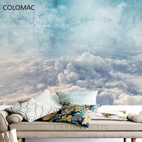 Colomac Custom Nordic Modern Simple Creative Blue Sky and White Clouds Wallpaper Bedroom Background Mural Decor Drop Shopping