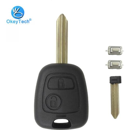 OkeyTech for Citroen C1 C2 C3 Saxo Xsara Elysee Picasso Berlingo Key Shell 2 Button Remote Car Key Cover Case Replacement Fob