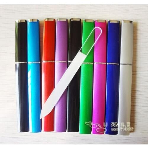 CYSTAL GLASS NAIL FILE WITH HARD PROTECTOR CASE 3 1/2" 1000PCS/LOT#NF009T