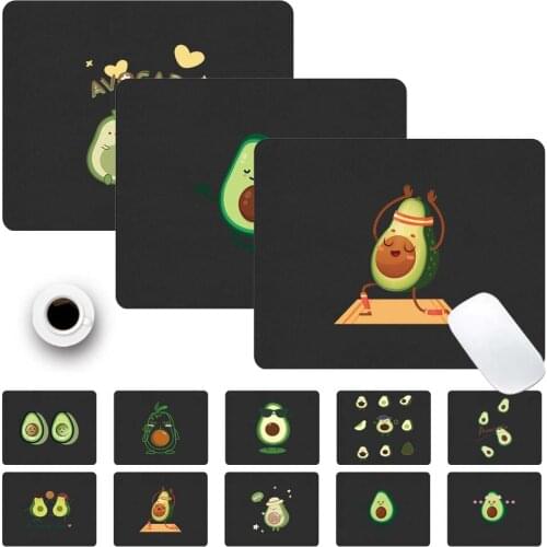 Durable Smooth PU Leather Computer Mouse-pad Anti-slip Waterproof Cute Avocado Pattern Mouse Mat Game Laptop Mousepad