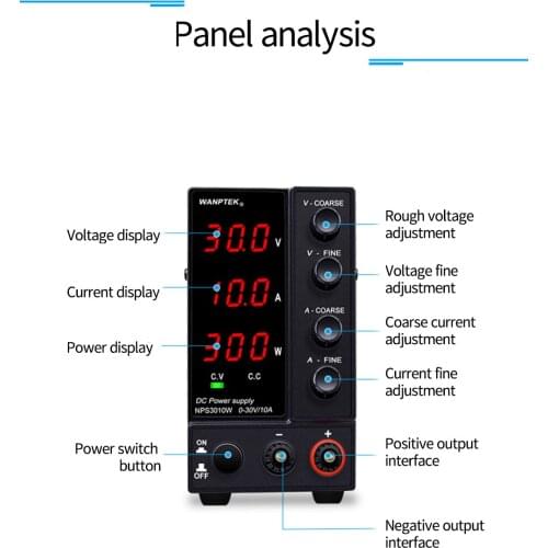 DC Power Supply Adjustable 60V 5A Voltage Regulator Switch LED Lab Bench Source 30v 10a Variable Power Supply NPS3010W
