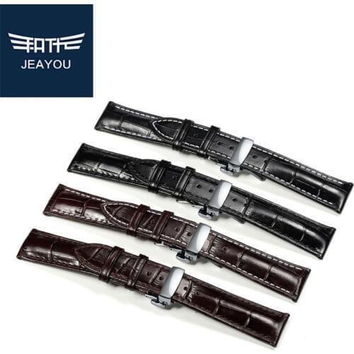 JEAYOU Men High Quality Leather Watchband For Tissot/Longines/Mido18/19/20/21/22mm
