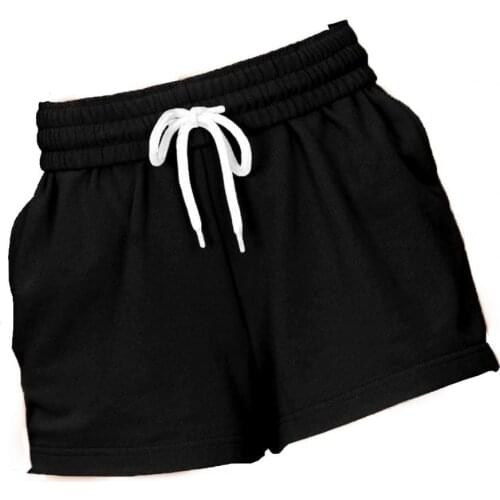 Summer shorts for women ladies Drawstring Solid Color High Waist Loose Shorts for Sports Black xxl beach wear