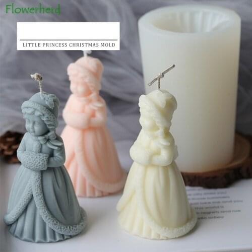 Princess Candle Mold Silicone Christmas Decoration Molds Aromatherapy DIY Candle Molds for Candle Making