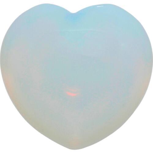TUMBEELLUWA Opal Opalite Stone Puff Heart Healing Crystal Palm Stone,Worry Stone Chakra Reiki 0.9