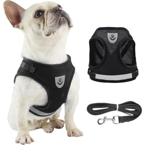 Breathable Dog Cat Pet Harness and Leash Set Puppy Cat Vest Harness Collar for Chihuahua Pug Bulldog Cat Arnes Perro