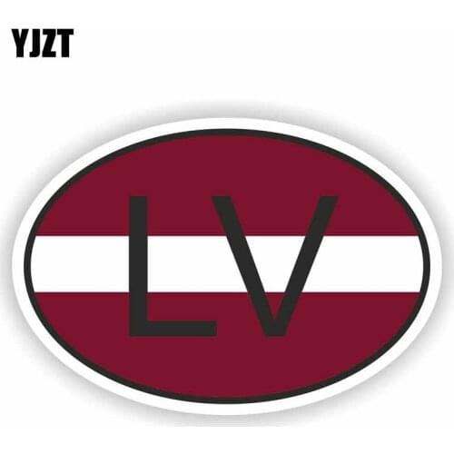 YJZT 12.8CM*8.6CM Motorcycle LV LATVIA Flag Decal Country Code Car Sticker Styling 6-0930