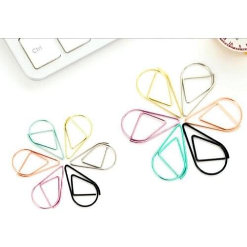 Clip Small Size 2.5*1.6cm Modeling w45 Water Drop w53 Colored Memo Cute Paper Metal Bookmark