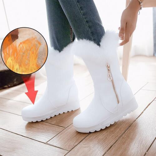 Plus Size 34-42 Classic Women Winter Boots Mid-Calf Snow Boots Female Warm Fur Plush Insole High Quality Botas Mujer Girls Shoes