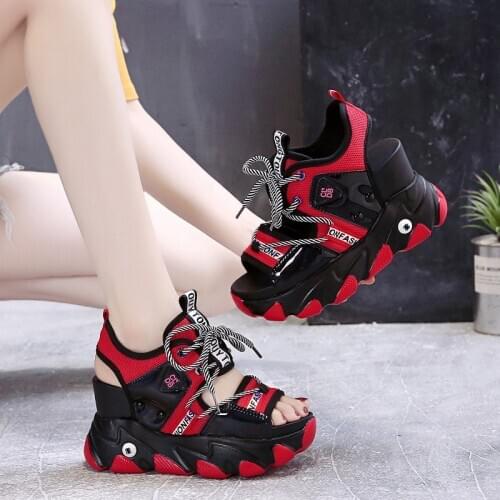 2020 new Platform Wedge Women Sandals Summer Beach Open Toe Woman Sandalias Breathable Thick Sole Mujer Casual Footwear 34-39