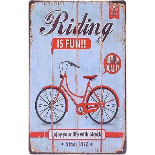 1 pc Riding Bicycle Cycling Tin Plate Sign plate wall man cave Decoration Art Dropshipping Poster metal