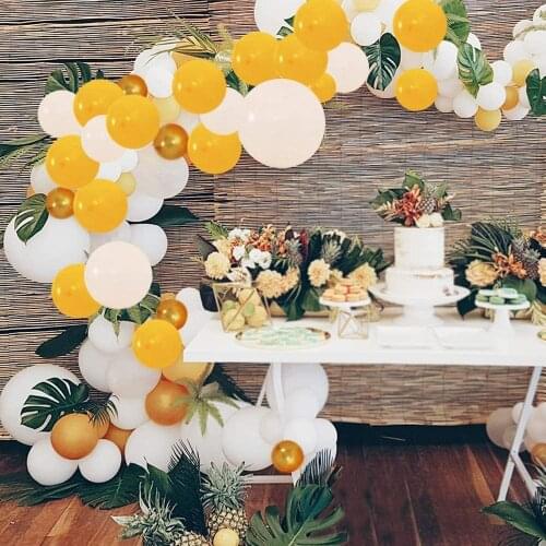 104pcs/lot 12 inch light yellow latex party balloon for sunflower theme birthday baby shower wedding decor latex balloon chain