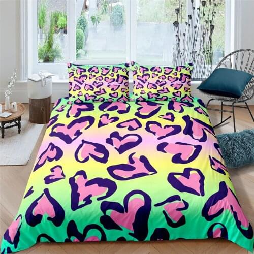 3D Colorful Heart Print Home Living Luxury 2/3Pcs Comfortable Duvet Cover PillowCase Bedding Sets Queen and King EU/US/AU Size