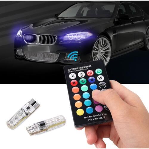 3 IN1 Auto lights RGB LED T 10 Bulb With Remote Control 5050 SMD Multi-color Interior Wedge Side Strobe Wireless Control