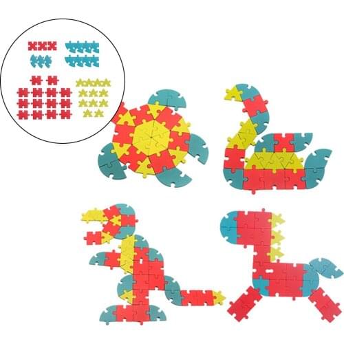 40Pieces Wooden Colorful Jigsaw Puzzles Educational for Toddlers Girls