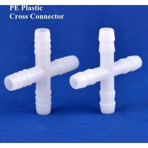 5~500pcs 9 10mm PE Cross Connector Aquarium Tank Air Pump Hose 4-Ways Joint Watering Irrigation Home Garden Water Pipe Connector