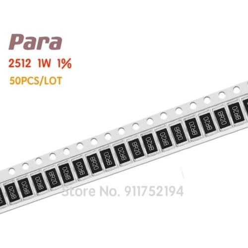 50PCS/PCS 2512 1W 1% 1R00 R500 R470 R330 R220 R200 R150 R100 R050 R010 SMD Resistor Samples kit 10 valueX5pcs=50pcs