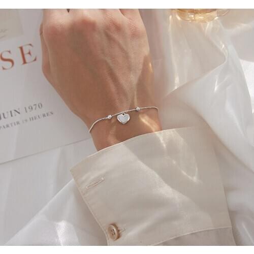 925 sterling silver bracelet with ins personality shell love pendant for student girlfriend gift wholesale