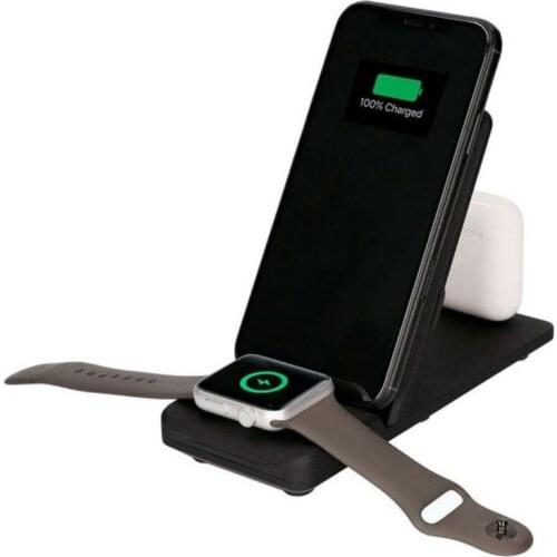 Cordless Charger KSIX Standing Station 3in1 7,5W-10W Black