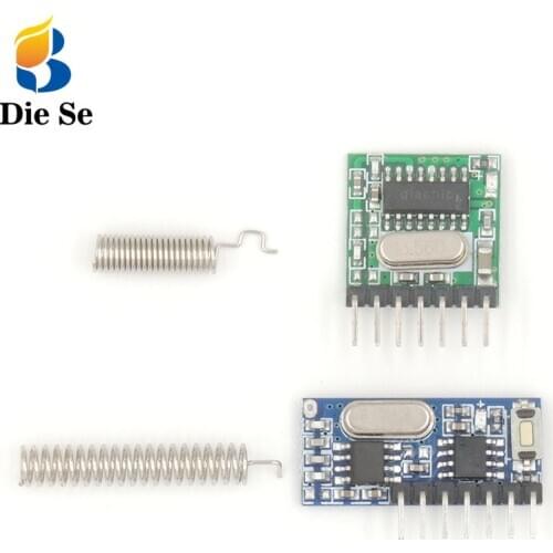 433Mhz Wireless Transmitter and Receiver Module Learning Code EV1527 Decoding Module 4CH output With antenna for Arduino DIY kit